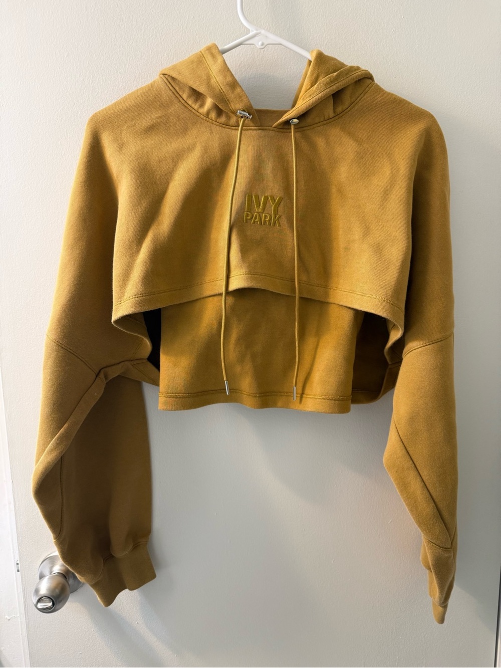 IVY PARK Cropped Hoodie in Mustard Gold
